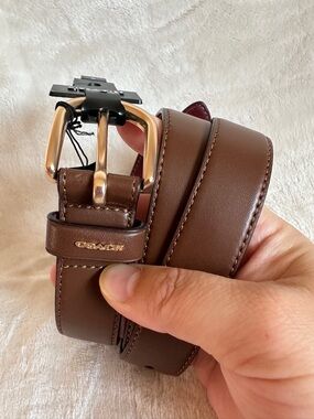 NWT Coach F78180 Women's Classic Belt 25mm Brown/Oxblood With Gold Buckle Size S
